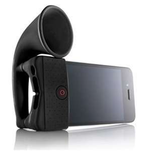  Black Silicone Horn Stand Amplifier Speaker for Iphone 4g 