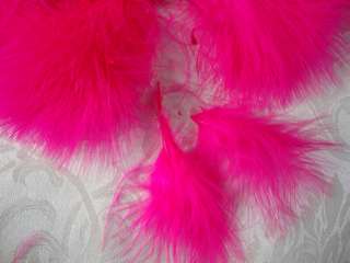 HOT PINK BLOOD QUILL TURKEY MARABOU FEATHERS QUALITY  