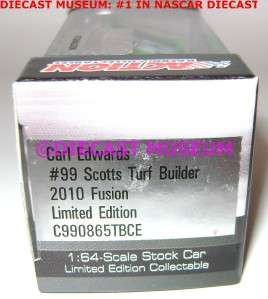 CARL EDWARDS #99 TURF BUILDER SCOTTS 2010 DIECAST  