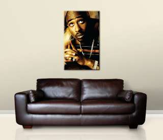 TUPAC 2pac Original Signed CANVAS PAINTING 30 x 18  