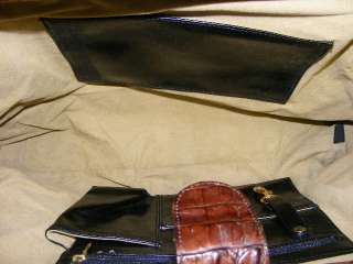 Brahmin Tuscan Croc Leather Black Brown Purse Bag SWEET  
