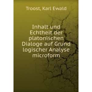   auf Grund logischer Analyse microform: Karl Ewald Troost: Books