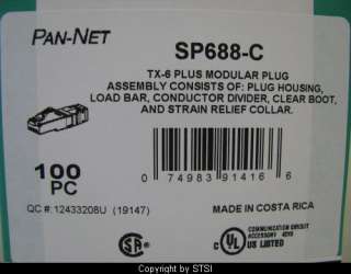 Panduit SP688 C TX6 Cat6 Snagless Modular Plug ~STSI  