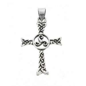  Celtic Triskele Triquetra Cross Pendant Sterling Silver 