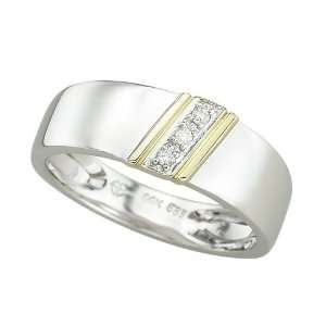   Diamond Wedding Ring 0.04 ct. in 14K Two Tone Gold: Katarina: Jewelry