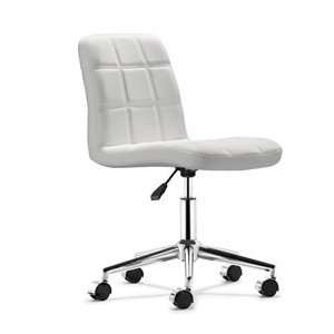  Zuo Agent Steel Frame White Office Chair: Patio, Lawn 