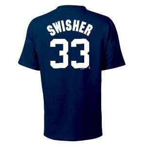 Nick Swisher New York Yankees Name and Number T Shirt, Navy:  