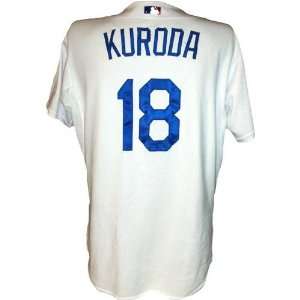 Hiroki Kuroda #18 Dodgers 2008 Game Used Home Jersey w 