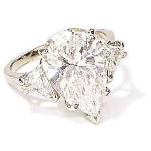   ct. Pear with Trillions Ring Featuring Ziamond Cubic Zirconia: Jewelry