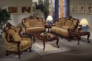 Traditional Carved Chenille Sofa Set  Your Dreams Just Came True