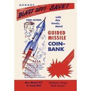    Vintage Art Guided Missile Coin Bank   21649 2