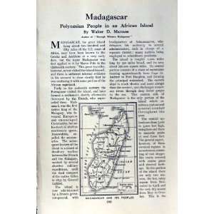   c1920 MAP MADAGASCAR PEOPLE BETSIMISARAKA NEGRO TRIBE