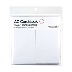  American Crafts Cards Trifold 5.25X5.25 12/Pkg White; 3 