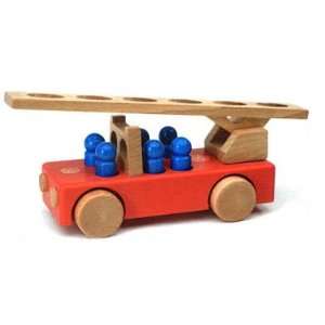  Keller: Large Wooden Red Fire Engine Truck, made in 