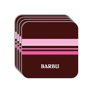 Personal Name Gift   BARBU Set of 4 Mini Mousepad Coasters (pink 