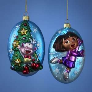   Dora the Explorer and Boots Oval Christmas Ornaments 5 Home