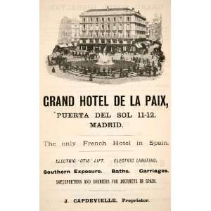  1895 Ad Grand Hotel de la Paix Madrid Puerta del Sol Spain 