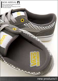 Vans Womens Aubree Slim Check Grey/White/Yellow Shoes #V208A  