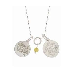  Baroni Brushed Sterling Silver Lotus, Golden Wheel & Olive 