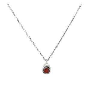   Baroni Sterling Silver & Garnet Birthstone Necklace: Baroni: Jewelry