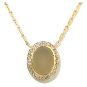   Oval of Frosted Lime Quartz Necklace Mastini Fine Jewelry Jewelry