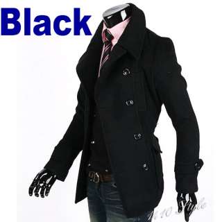 2011 Men Winter Fashion Slim Fit Trench Coat Jacket Casual Brown Black 
