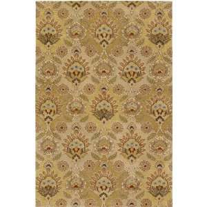   Leaves Gold Ivory Transitional 5 x 8 Rug (A 142): Home & Kitchen