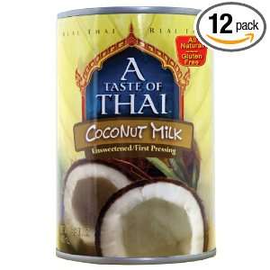 Taste of Thai Coconut Milk, 13.5 Ounce Cans (Pack of 12)  