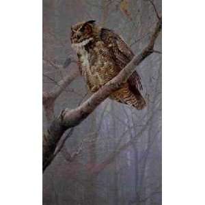  Robert Bateman   Winter Mist   Great Horned Owl Cavas 