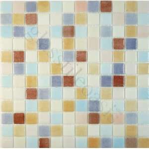 Pastel Palette 1 x 1 Blue Eco Glass Mosaic Blends Glossy Glass Tile 