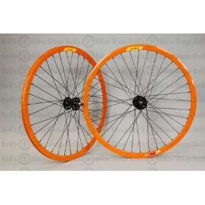 Velocity Deep V Track Wheels Orange NM Fixed 700c:  Sports 