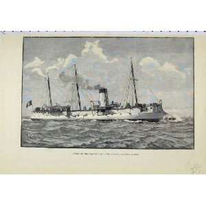  Types French Navy Condor Torpedo Cruiser Ship Old Print 