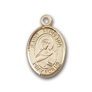   or Lapel Badge Medal with St. Perpetua Charm and Polished Pin Brooch