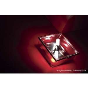  Box Halogen Wall or Ceiling Light   Square Finish: Red, Bulb type 