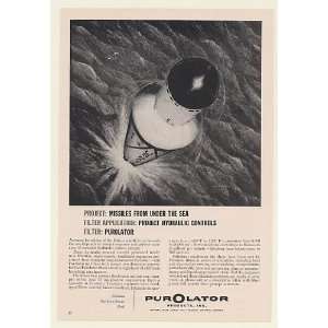  1960 US Navy Polaris Missile Launch Purolator Filter Print 
