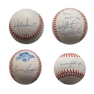  Henderson, Eckersley, and LaRussa Autographed 1989 WS 