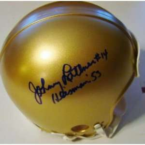 Johnny Lattner SIGNED Notre Dame Mini Helmet JSA 124455   Autographed 