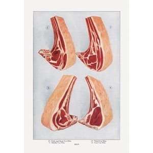  Beef Ribs   12x18 Framed Print in Gold Frame (17x23 