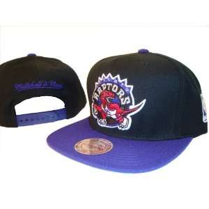 Toronto Raptors Mitchell & Ness Black & Purple Adjustable Snap Back 