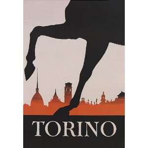  TORINO CITY HORSE EUROPE ITALY ITALIA VINTAGE POSTER REPRO 