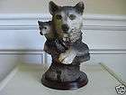 wolf cub wildlife figurine resin material on wood base expedited