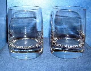 NEW SET OF 2 BACARDI LIMON RUM 10 OZ GLASSES HEAVY  