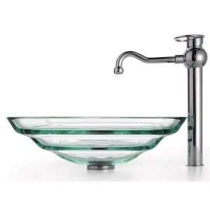   19mm 1100 Clear Glass Oceania Sink and Decor Faucet