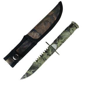 Camoflauge Camo Tactical Survival Knife With Kit and Sheath #690C 