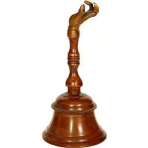  Ritual Bell with Hand Handle   Brass Sculpture: Home 