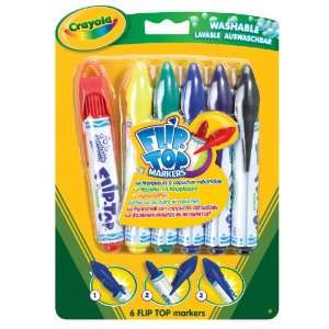  Crayola Flip Top Washable Markers pack of 6: Toys & Games