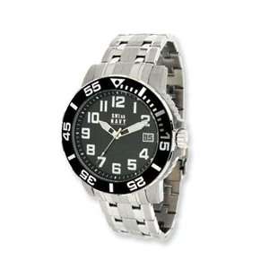  Mens SWI55 Navy Soldier Stainless Steel Black Dial Watch Jewelry