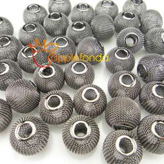 P169 10pcs 20mm DIY Basketball wives Round Spacer Mesh Beads Gray 