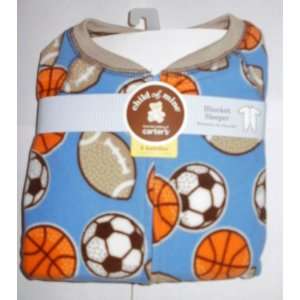    Carters Footed Pajamas Blanket Sleeper 3T  Sports Print: Baby