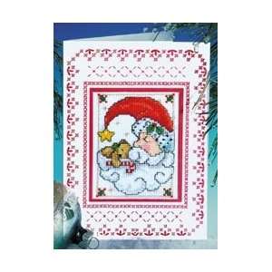 Tobin Sleeping Santa Greeting Card Counted Cross Stitch Kit 4 1/2X6 1 